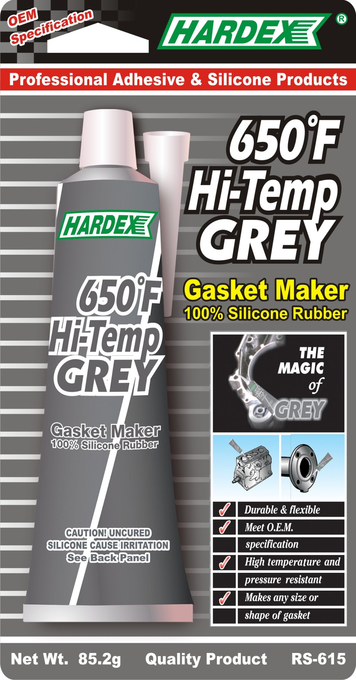 HARDEX 650°F HI-TEMP GREY GASKET MAKER