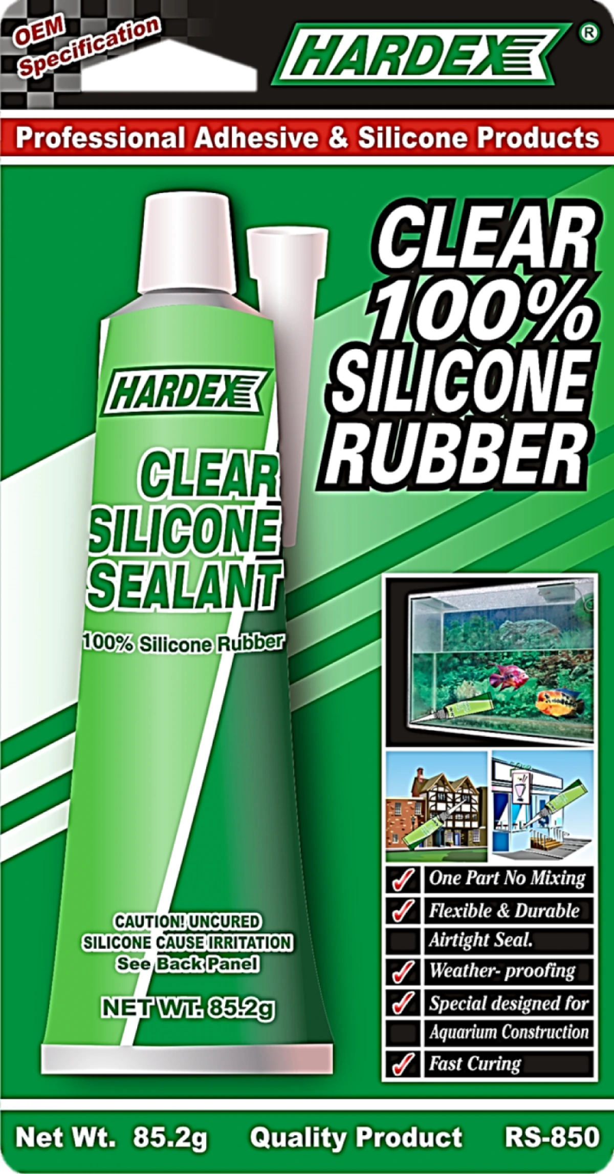 HARDEX 650°F HI-TEMP CLEAR SILICONE GASKET MAKER
